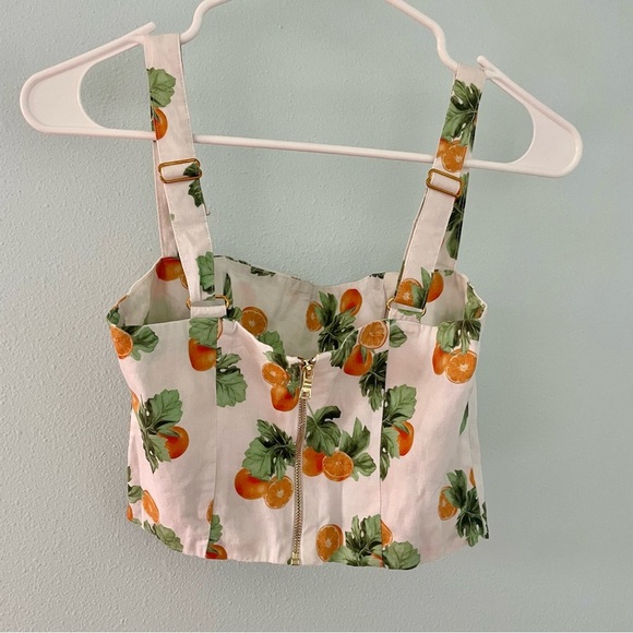 WEWOREWHAT STRAIGHT NECK CORSET white orange fruit size extra small - Picture 4 of 9